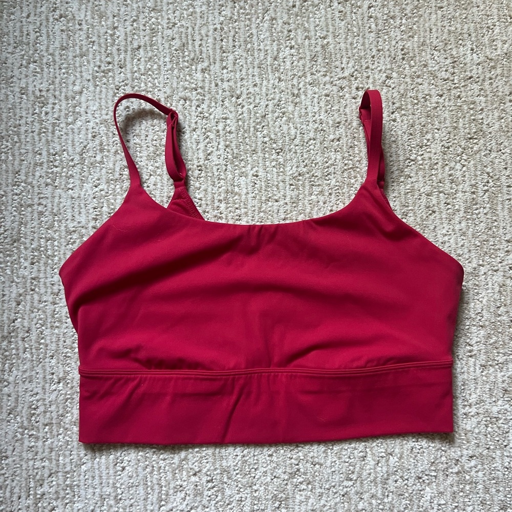 CRZ YOGA longline sports bra in Crimson